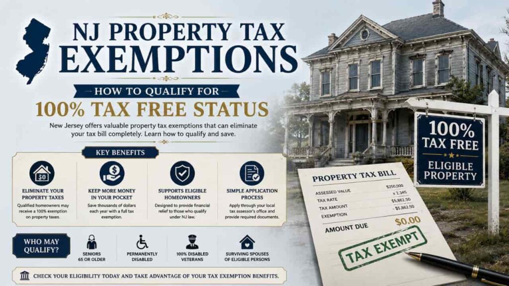 NJ Property Tax Exemptions, How to Qualify for 100% Tax Free Status