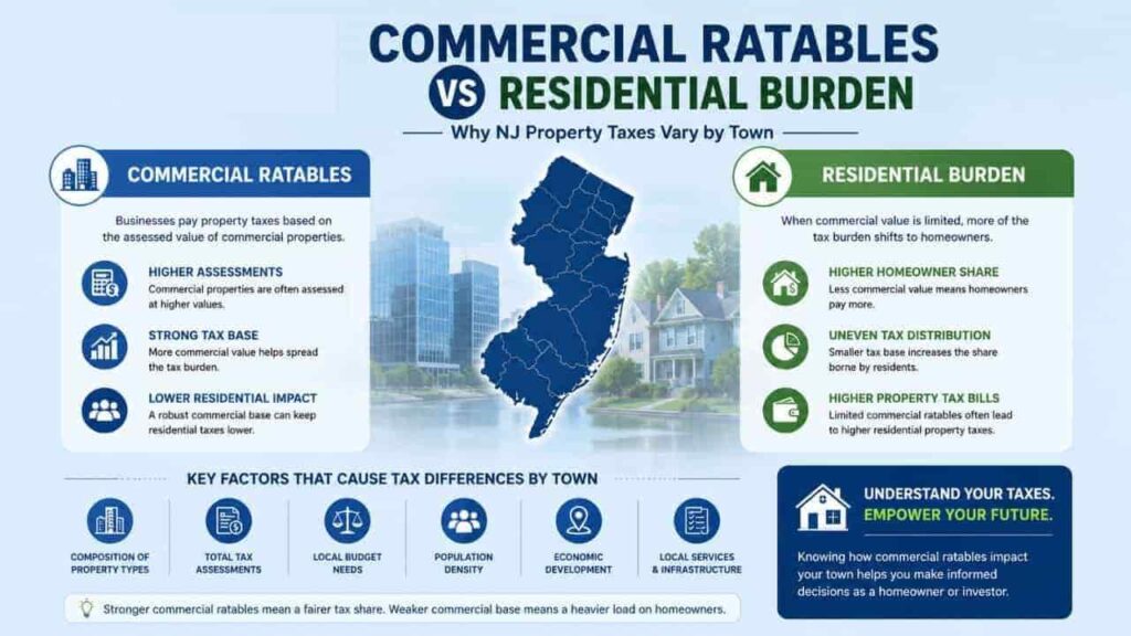 Commercial Ratables vs Residential Burden, Why NJ Property Taxes Vary by Town